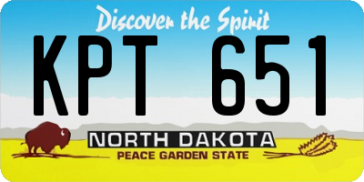 ND license plate KPT651
