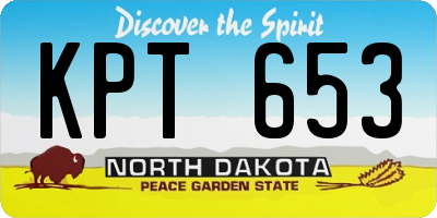 ND license plate KPT653