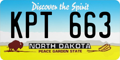 ND license plate KPT663