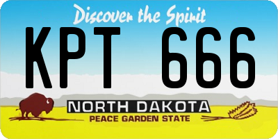 ND license plate KPT666