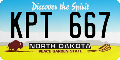 ND license plate KPT667