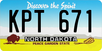 ND license plate KPT671