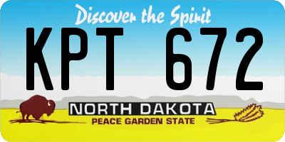 ND license plate KPT672