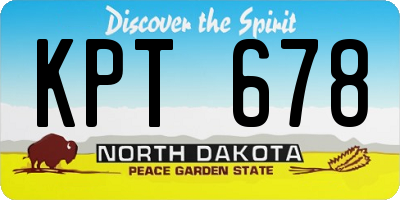 ND license plate KPT678