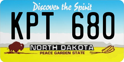 ND license plate KPT680