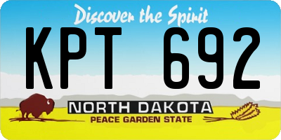 ND license plate KPT692