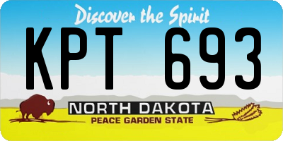 ND license plate KPT693
