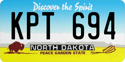 ND license plate KPT694