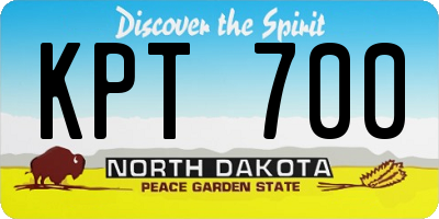 ND license plate KPT700