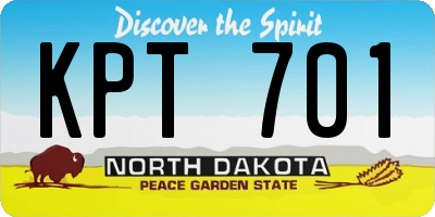 ND license plate KPT701
