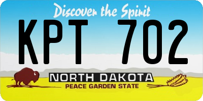 ND license plate KPT702