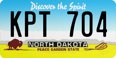 ND license plate KPT704