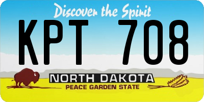 ND license plate KPT708