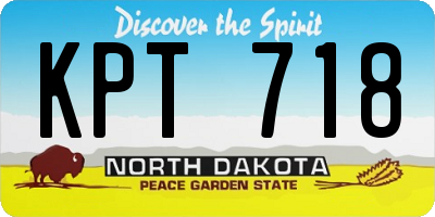 ND license plate KPT718