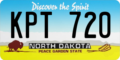 ND license plate KPT720