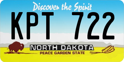 ND license plate KPT722