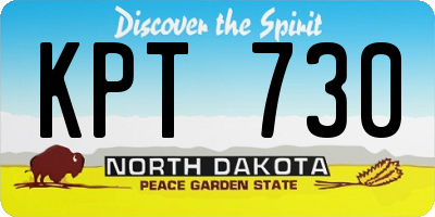 ND license plate KPT730