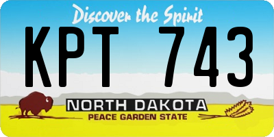 ND license plate KPT743