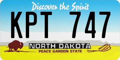 ND license plate KPT747