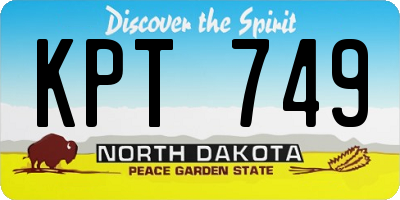 ND license plate KPT749