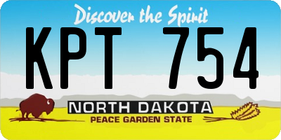 ND license plate KPT754