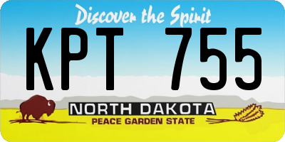 ND license plate KPT755