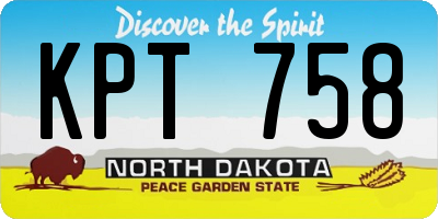 ND license plate KPT758