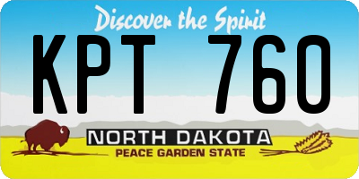 ND license plate KPT760