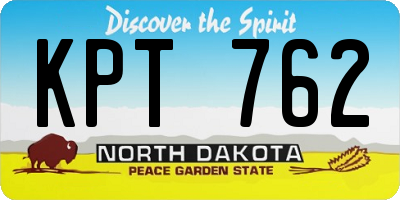 ND license plate KPT762