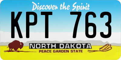ND license plate KPT763