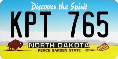 ND license plate KPT765