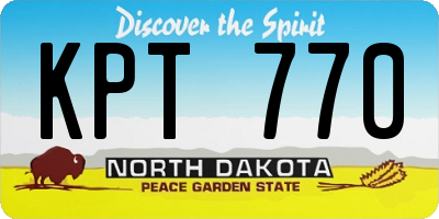 ND license plate KPT770