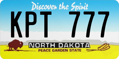 ND license plate KPT777