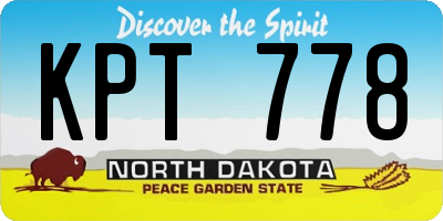 ND license plate KPT778