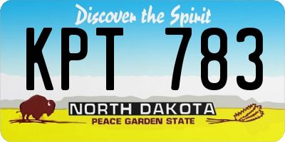 ND license plate KPT783