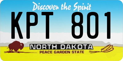 ND license plate KPT801