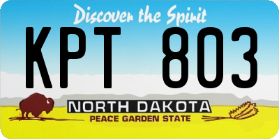 ND license plate KPT803