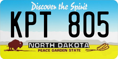 ND license plate KPT805