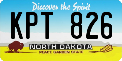 ND license plate KPT826