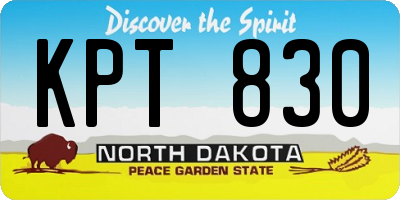 ND license plate KPT830