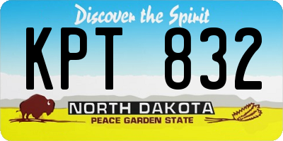 ND license plate KPT832