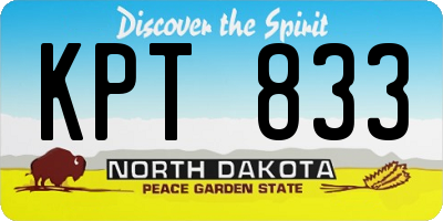 ND license plate KPT833