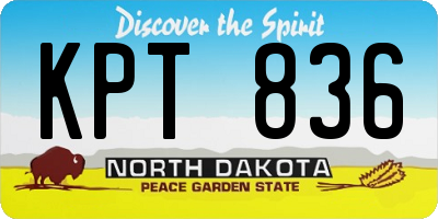 ND license plate KPT836