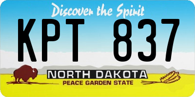 ND license plate KPT837