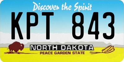 ND license plate KPT843