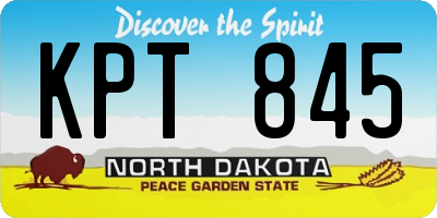 ND license plate KPT845