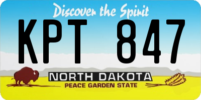 ND license plate KPT847