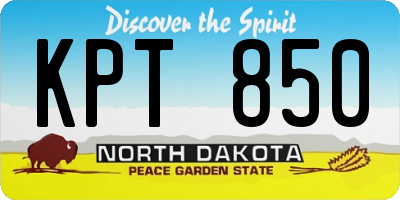 ND license plate KPT850