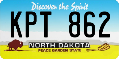 ND license plate KPT862