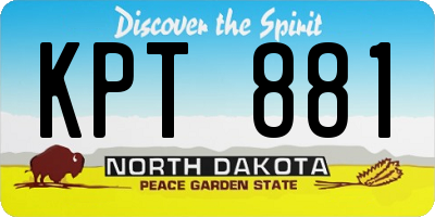 ND license plate KPT881